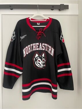 Northeastern Huskies Black & Red Hockey Jersey